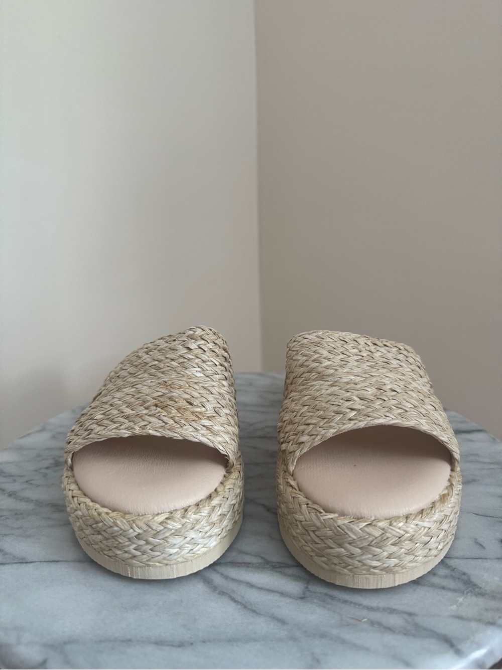 BEACH by Matisse Layback Raffia Platform Slide Sandals Women’s Size 7 Natural - Picture 3 of 8